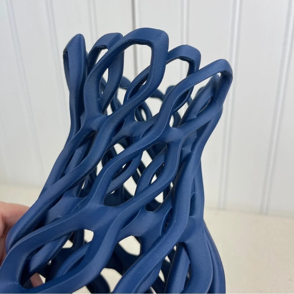 Sculptural Vase, Chain Vase, Wavy Openwork Decorative Vase